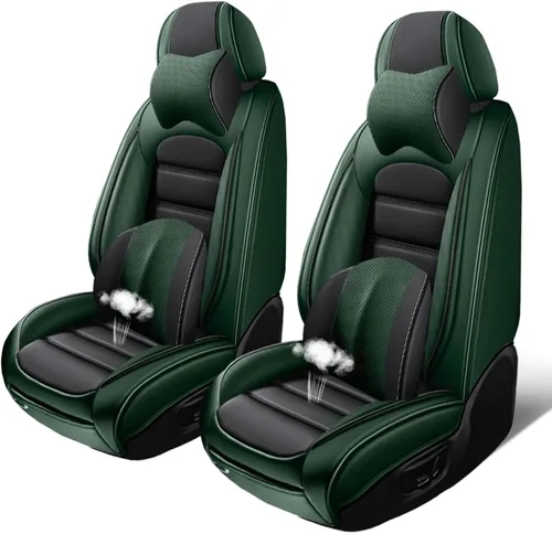 Vista 20 de Fundas de asiento para GMC Canyon 2004-2024, 2 fundas de asiento de automóvil de cuero, fundas protectoras de asiento impermeables, fundas