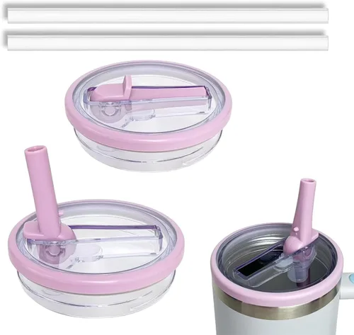 Vista 8 de Paquete de 2 tapas abatibles para vasos de 40 onzas, de repuesto, compatibles con Stanley Quencher, a prueba de fugas, resistentes a salpicaduras