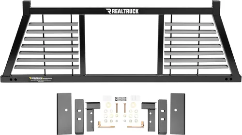 Vista 13 de RealTruck Backrack Marco de Estante Semi-Persianas + Kit de Hardware para uso con Caja de Herramientas de 21", Combo Sin Perforación, Negro