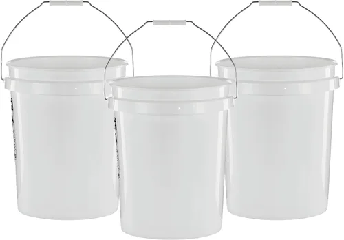 Vista 6 de United Solutions Cubo de 5 galones de plástico resistente con mango cómodo, fácil de limpiar, perfecto para trabajos de mejoras en el hogar o Negro