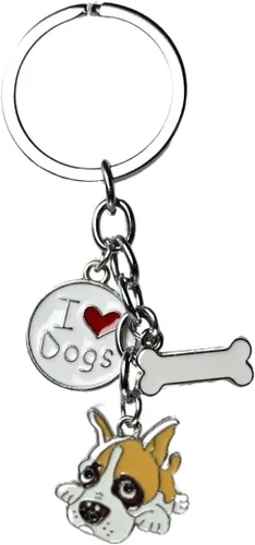 Vista 15 de Llavero para perro, lindo llavero de perro para mascotas, mini llavero de metal