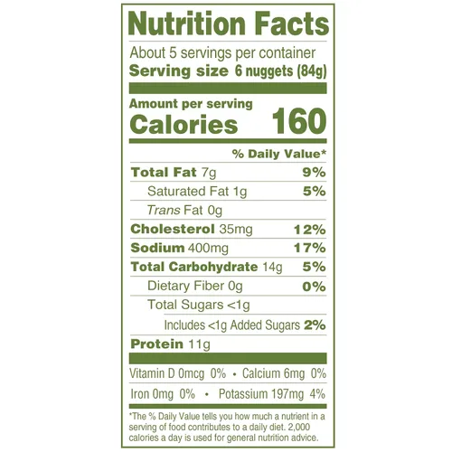 Vista 7 de Applegate, Nuggets Naturales Sin Gluten de Pollo Tamaño Familiar, 16 onzas (Congelados)