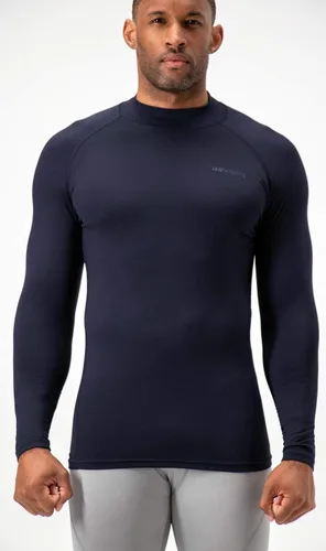Vista 4 de DEVOPS Paquete de 2 camisas térmicas de cuello alto falso para hombre, camisetas de manga larga de compresión y sudaderas con capucha