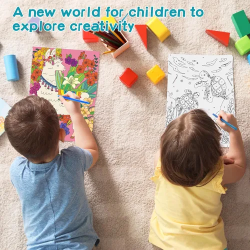 Vista 6 de Kit de pintura por números para niños de 8 a 12 años, lienzo enmarcado de 10 x 8 pulgadas con 17 macetas de pintura acrílica y 6 pinceles