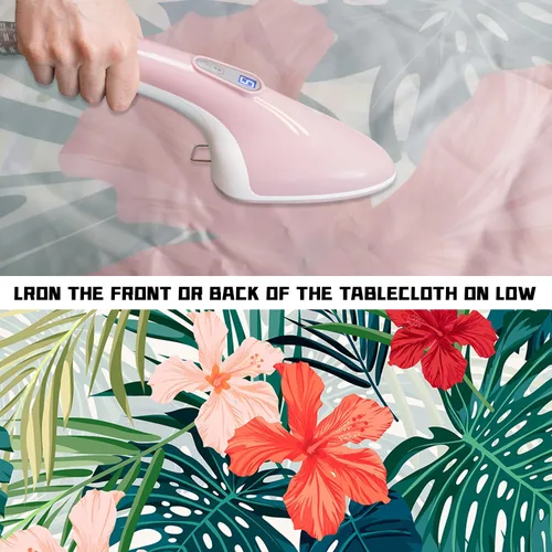Vista 6 de Round Tablecloth Palm Flowers Fitted Tablecloth with Elastic Round Outdoor Tablecloths for Tables Waterproof Reusable Table Cover for Indoor and