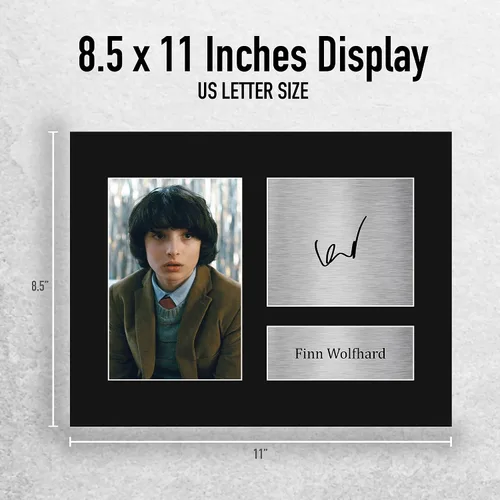 Vista 2 de HWC Trading Finn Wolfhard Stranger Things Gifts USL - Imagen impresa con autógrafo firmado para fanáticos del programa de televisión, tamaño carta