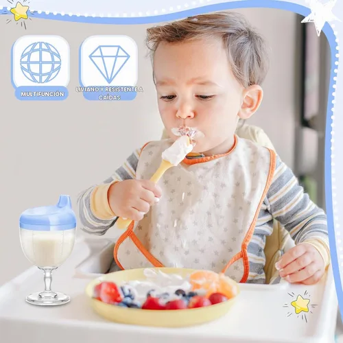 Vista 5 de Irenare 1 Pieza Taza Sippy de Vino para Bebé Copa de Plástico Copa Goblet Sin Derrames Vaso de Vino para Bebé Copa Sippy Goblet para Bebé Taza