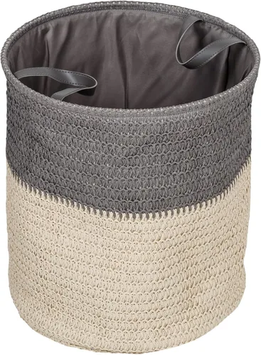 Vista 3 de Honey-Can-Do Juego de 3 cestas de lavandería flexibles con asas, gris/natural HMP-09574 Natural, 30 libras