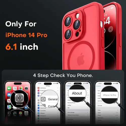 Vista 454 de TOCOL Funda magnética 3 en 1 para iPhone 15 Pro, mejorada [protección completa de cámara] con 2 protectores de pantalla, compatible con MagSafe Gris