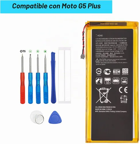 Vista 3 de Batería de repuesto HG40 compatible con Motorola Moto G5 Plus XT1684 XT1685 XT1685 XT1687 SNN5984A con herramientas