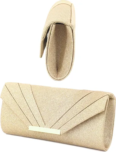 Vista 21 de Naimo Bolso de mano brillante para mujer, bolso de noche para fiesta, cóctel, boda, elegancia, sobre