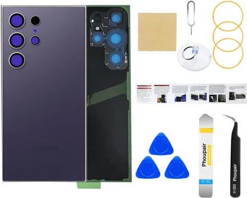 Vista 18 de Reemplazo de cristal trasero para Samsung Galaxy S24 con kit de herramientas de reparación profesional (Amber Yellow)