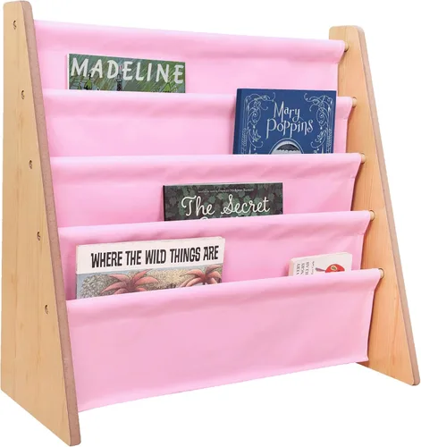 Vista 10 de Wildkin estantería de lona para niños y niñas, diseño de madera con cuatro estantes de tela, mantén las habitaciones, salas de juegos y aulas