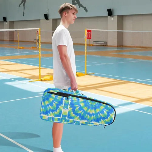Vista 8 de Sporting Goods Tennis Bag BreathableTie-dye Blue Green Circle 2 Rackets Padded Tennis Bag Gym Bag for Men Women Tennis Sport Tenis