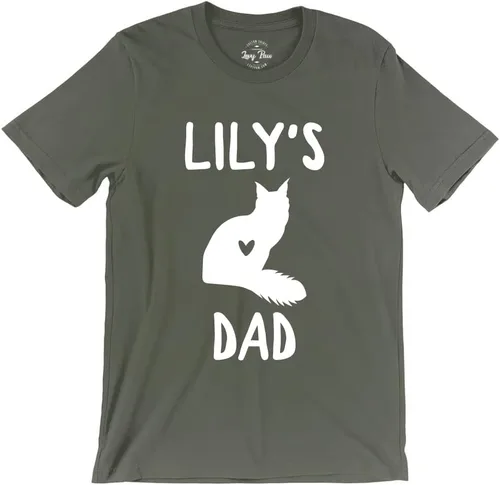 Vista 2 de Camiseta personalizada de raza de gato y nombre para hombre, linda camisa de gato y papá, divertida para regalar a papá y gato, varios