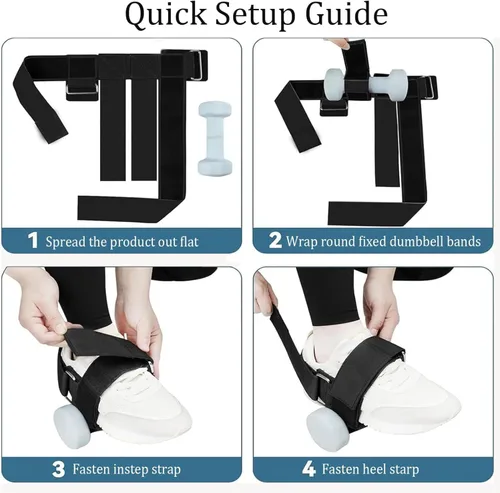 Vista 2 de Dumbbell Foot Attachment, Tibialis Trainer, Adjustable Ankle Weights, Leg Workouts at Home for Hip Flexors,Ankle Straps for Weight Lifting,Shin