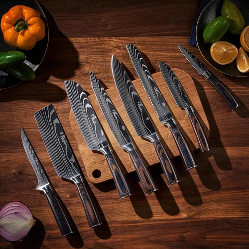 Vista 3 de SENKEN - Juego de cuchillos de cocina japoneses de 14 piezas - Colección Imperial