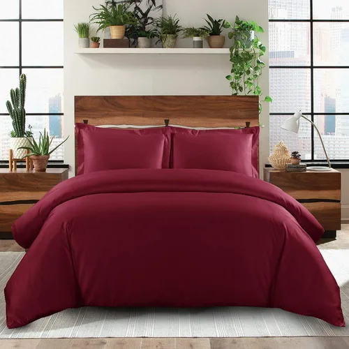 Vista 16 de Royal Hotel Bedding Funda de edredón de 500 hilos, 100% algodón, cierre de botón, suave y fresco, juego de funda de edredón de 2 piezas, tamaño Negro