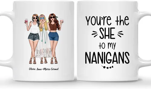 Vista 22 de Gossby Taza personalizada (2 mujeres) Besties Forever Best Friend Regalos de amistad para mujeres, niñas, hermana, taza de café