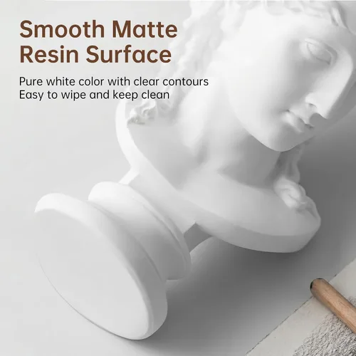 Vista 6 de Escultura de resina blanca, figura de réplica de arte clásico para decoración de estantes de oficina en casa, adorno de modelo de boceto estético