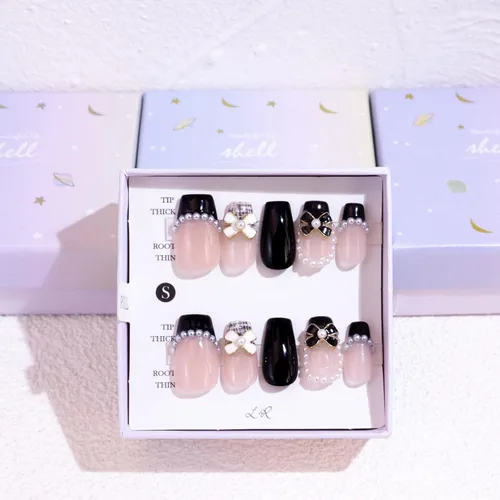 Vista 18 de LIGHT RAIN - Uñas a presión medianas con diseño de galaxia Andromeda, de lujo, reutilizables, de siete capas, con acabado UV, uñas postizas hechas a