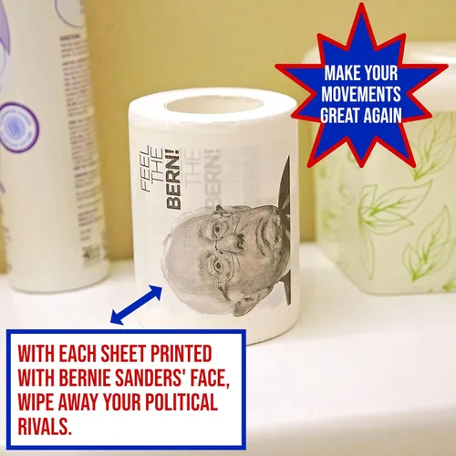 Vista 3 de Papel higiénico demócrata Bernie Sanders, divertido regalo político para republicanos, impreso a medida para elefante blanco y fiestas por Fairly