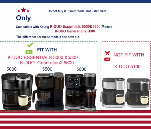 Vista 4 de Jarra de vidrio de repuesto compatible con Keurig K-Duo Essentials 5000 y 5500 y K-DUO Generation2 5600 - Repuesto de cafetera de repuesto,