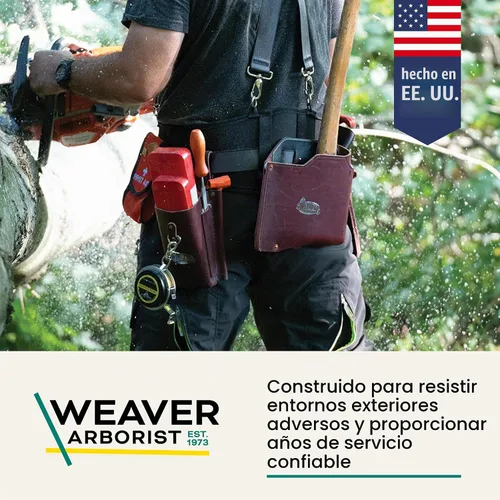 Vista 2 de Kit de Cinturón de Cuero para Tala Weaver Arborist, Cinturón de Herramientas de Cuero Latigo con Tirantes, Accesorio de Arborista, Cinturón