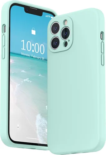 Vista 30 de SURPHY Funda compatible con iPhone 13 Pro Max con protector de pantalla, (protección de cámara + forro de microfibra suave), funda de silicona Negro
