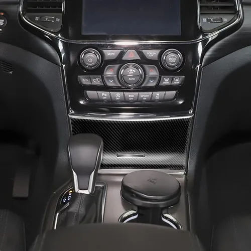 Vista 7 de SUNJIKA Compatible con caja de almacenamiento de consola central interior de fibra de carbono, cubierta de panel, accesorios para Jeep Grand