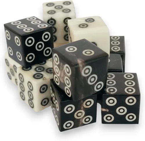 Vista 7 de D6 Juego de 6 dados vikingos/medievales para apuestas (9/16 pulgadas o 0.551-0.591 in) de grosor (hueso, 0.551 in)