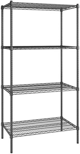 Vista 393 de Kit de 4 estantes de epoxi verde NSF de 21 x 72 pulgadas con postes de 86 pulgadas, estantería de almacenamiento resistente, kit de estantería