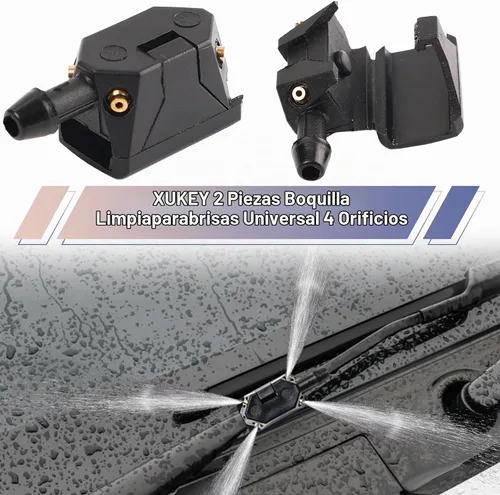 Vista 2 de XUKEY Kit de boquilla rociadora para lavaparabrisas, ajuste universal para brazo de limpiaparabrisas de 0.31 a 0.35 pulgadas, ángulo de rociado