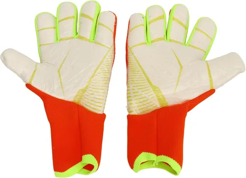 Vista 9 de Soccer Goalie Gloves for Men Women, Anti Slip Soccer Goalkeeper Gloves, Premium Latex Palm with Finger Protection, Breathable Nylon Backhand, Orange