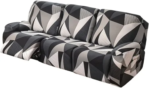 Vista 33 de Fundas elásticas para sillas reclinables, 4 piezas, fundas estampadas Lazyboy para sillón reclinable Lazyboy, funda de elastano suave para silla