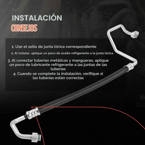 Vista 6 de A-Premium Conjunto de manguera de línea de descarga de A/C compatible