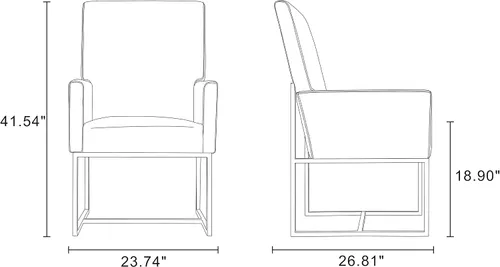 Vista 3 de Manhattan Comfort Element Mid Century - Silla de comedor tapizada moderna, juego de 6, color azul