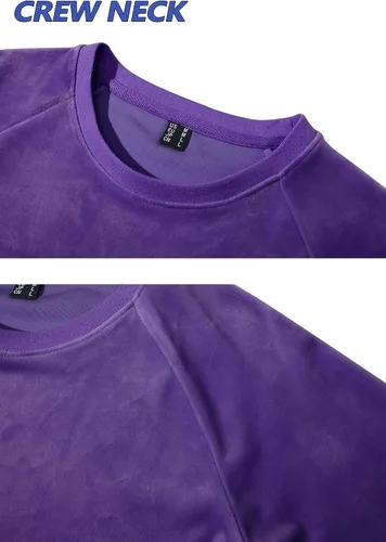 Vista 6 de TACVASEN Sudaderas de cuello redondo para mujer, de terciopelo, de manga larga, estilo casual, para leggings
