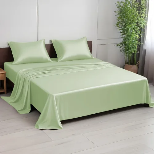 Vista 15 de Linenwalas Juego de sábanas de alta calidad 100% viscosa derivada de bambú, ultra suave, transpirable y refrescante, ideal para personas que duermen