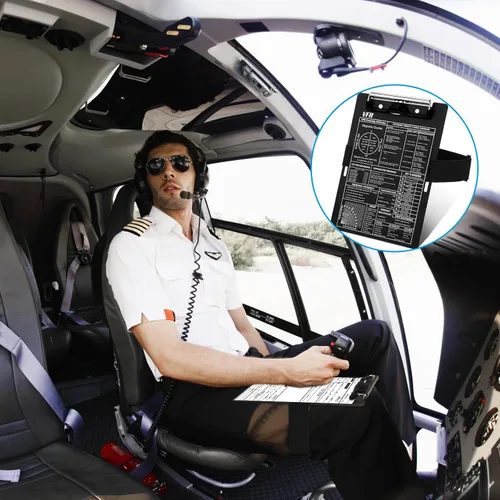 Vista 6 de Feifeiya - Rodillera piloto de aluminio Vfr Aviation, 9.61 x 6.42 pulgadas Negro