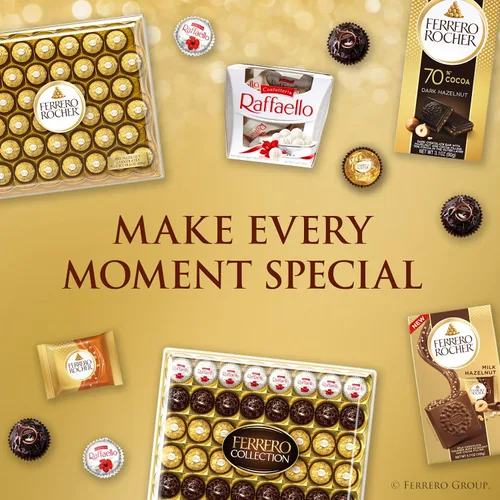 Vista 9 de Ferrero Rocher Chocolate Candy, 16 chocolates con leche de avellana, 7