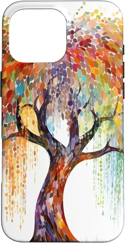 Vista 19 de Weeping Willow Tree Colorful Mosaic Case for iPhone 17