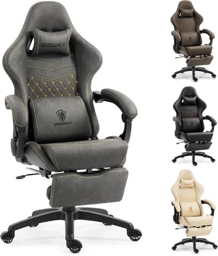 Vista 14 de Dowinx Silla de Juego Grande y Alta, Sillas de Videojuego con Reposapiés, Sillas de Juego de PC para Adultos - Silla Gamer Ergonómica Reclinable
