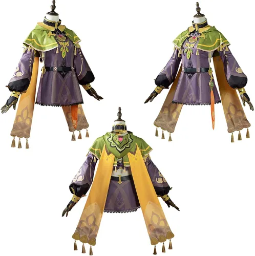 Vista 2 de Collei - Disfraz de cosplay de Game Genshin Impact conjunto completo de trajes de rol de Halloween para mujer