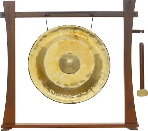 Vista 10 de Gongs de pezón dorado tailandés en soportes, incluye gong, tu elección de soporte y maza/tono brillante transparente/gong fabricado en Tailandia