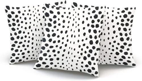 Vista 3 de Fanaing Funda de almohada con estampado de guepardo blanco y negro para el hogar, 18 x 18 pulgadas, cuadrada, funda de cojín decorativa de un lado