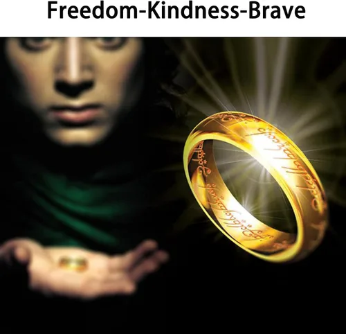 Vista 4 de Godyce Tungsten Rings for Men One Ring Lord of Rings Gifts Fidget Ring Spinner Rings Wedding Bands for Him Memorial Day Anime Cosplay Costume Ring