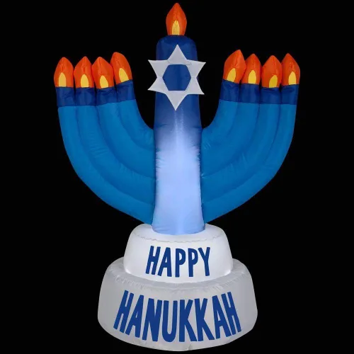 Vista 7 de Gemmy Industrias Hanukkah Menorah Navidad Inflable Plástico