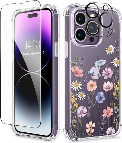 Vista 147 de GVIEWIN - Funda para iPhone 11 con protector de pantalla + protector de lente de cámara, cubierta protectora transparente suave de poliuretano