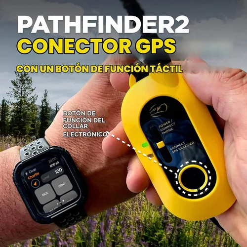 Vista 2 de Dogtra Pathfinder 2 GPS Tracker eCollar + 2 receptores adicionales verde y negro 9 millas, luz LED, sin tarifas, aplicación gratuita, impermeable